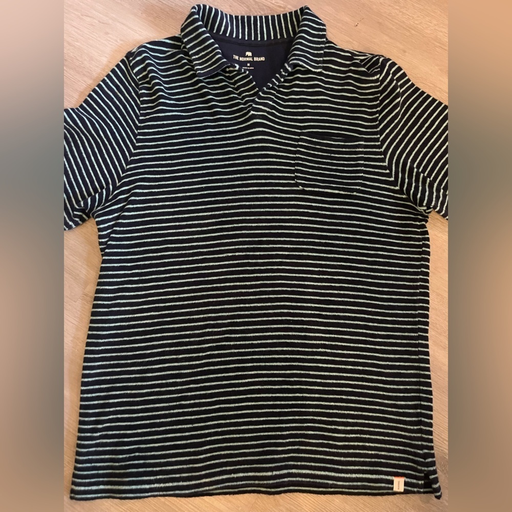 Normal Brand Terry Cotton Striped Polo - Picture 2 of 7